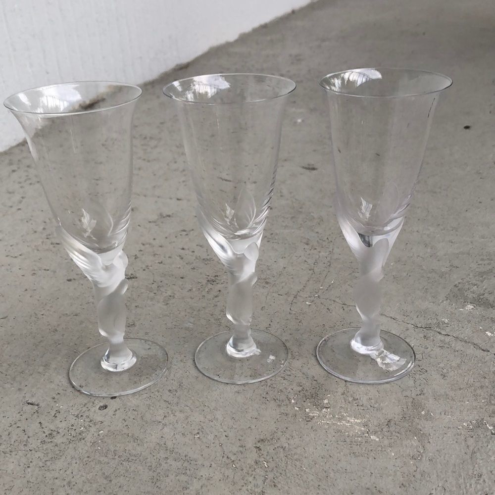 Faberge crystal champagne glasses